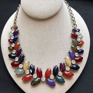 Multicolor Rhinestone Statement Necklace 18 in‎ + 2 in Ext.